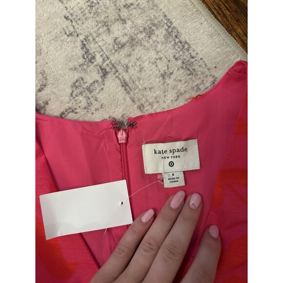 Kate Spade x Target Classic Rose Peplum Midi Dress Size 4 NWT Pockets Cocktail - Picture 5 of 10